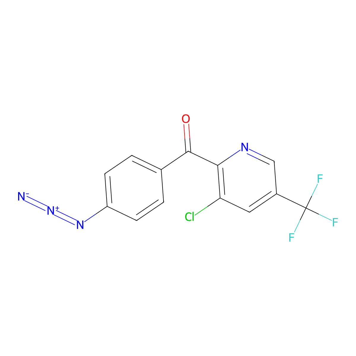 (4-Azidophenyl)(3-chloro-5-(trifluoromethyl)pyridin-2-yl)methanone molecular structure, CAS 1823183-03-4