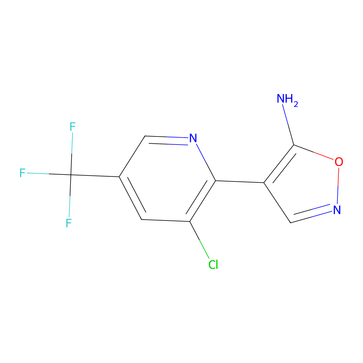 4-(3-Chloro-5-(trifluoromethyl)pyridin-2-yl)isoxazol-5-amine molecular structure, CAS 1823183-20-5
