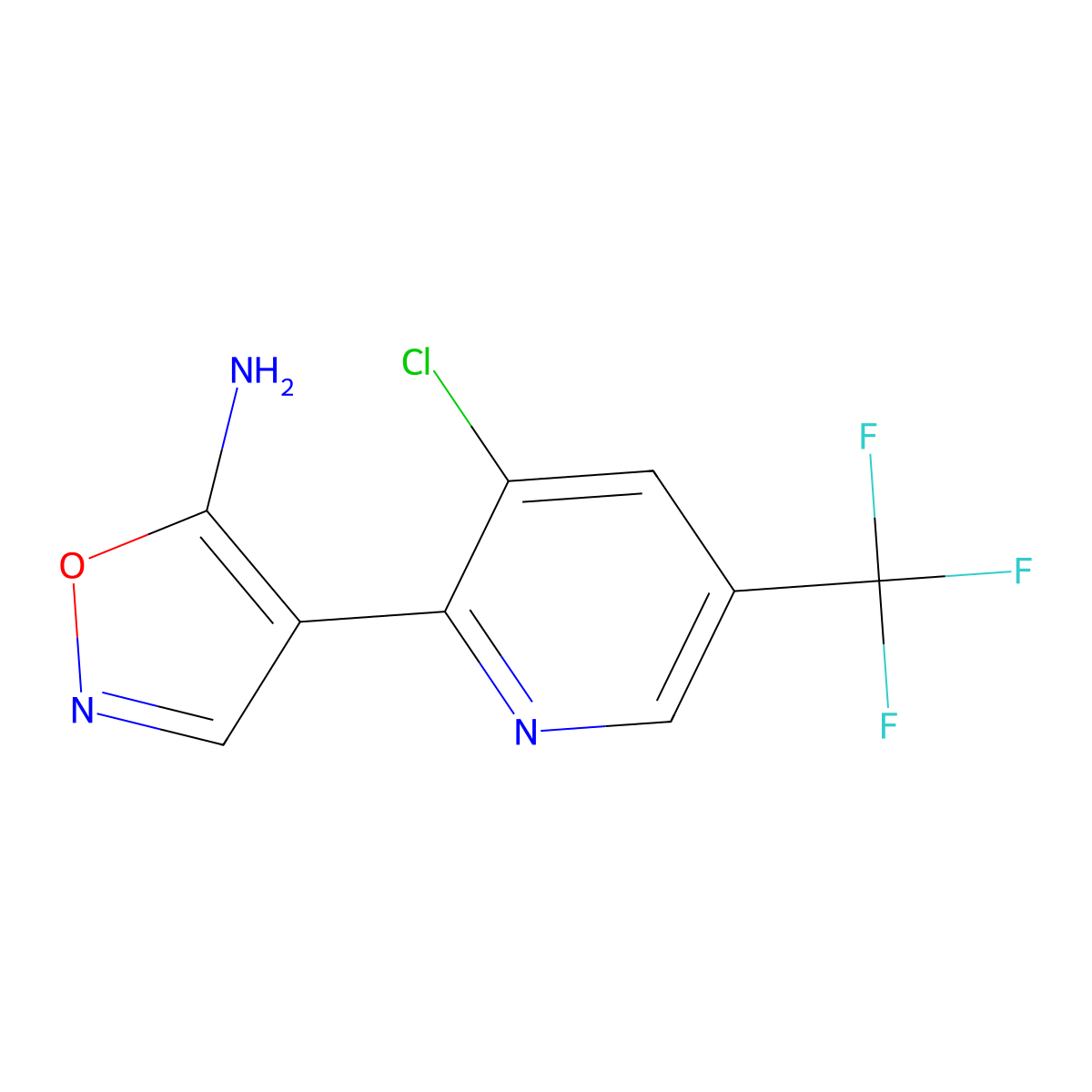 4-(3-Chloro-5-(trifluoromethyl)pyridin-2-yl)isoxazol-5-amine molecular structure, CAS 1823183-20-5