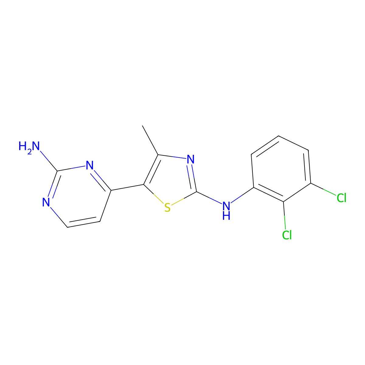 4-{2-[(2,3-Dichlorophenyl)amino]-4-methyl-1,3-thiazol-5-yl}pyrimidin-2-amine molecular structure, CAS 1823183-32-9