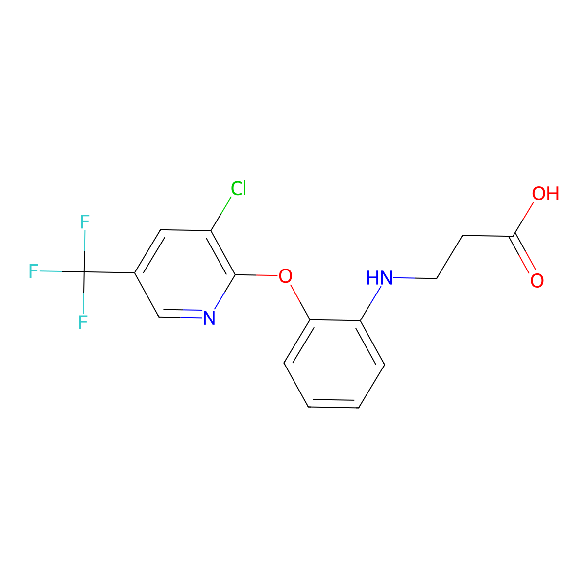 3-[(2-{[3-Chloro-5-(trifluoromethyl)pyridin-2-yl]oxy}phenyl)amino]propanoic acid molecular structure, CAS 1823183-34-1