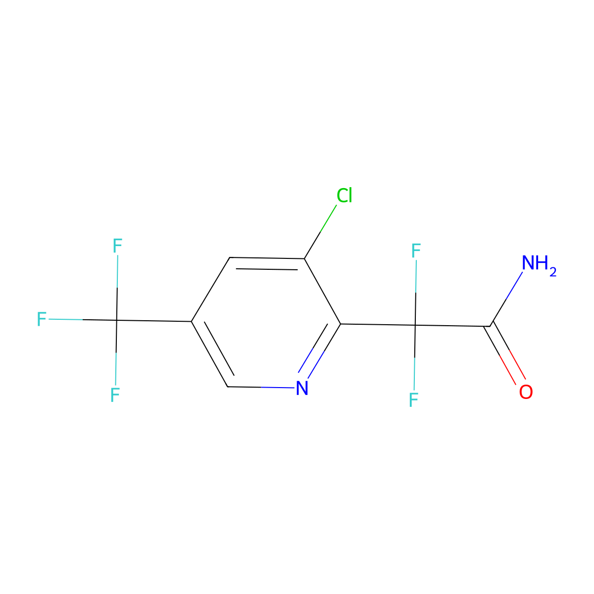 2-(3-Chloro-5-(trifluoromethyl)pyridin-2-yl)-2,2-difluoroacetamide molecular structure, CAS 1823183-40-9