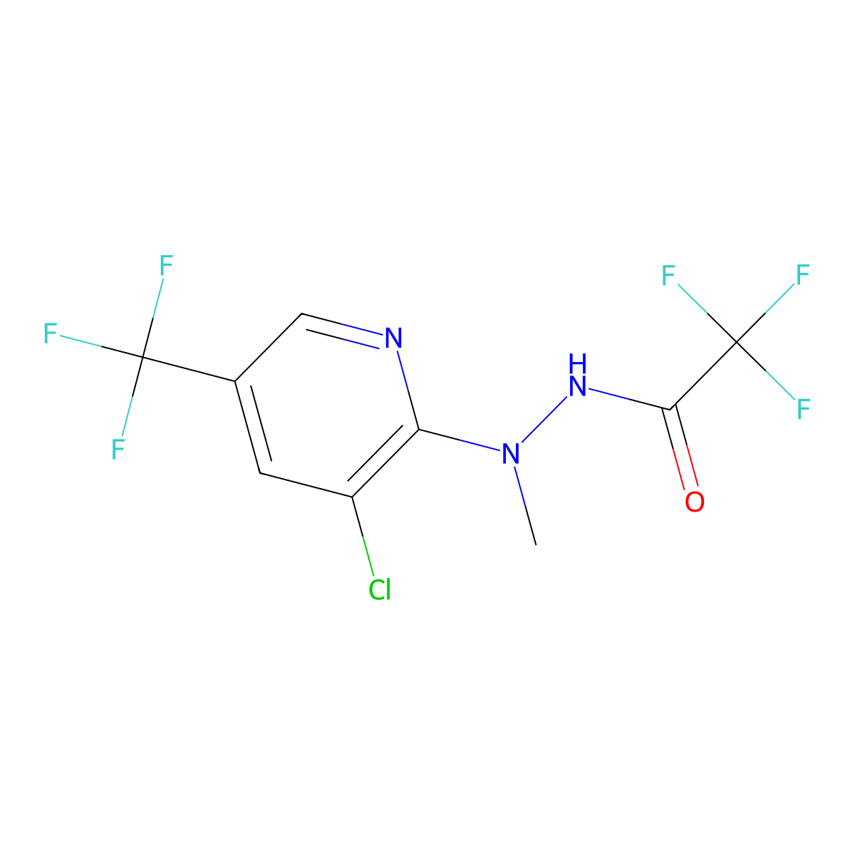 N'-(3-chloro-5-(trifluoromethyl)pyridin-2-yl)-2,2,2-trifluoro-N'-methylacetohydrazide molecular structure, CAS 1823183-98-7