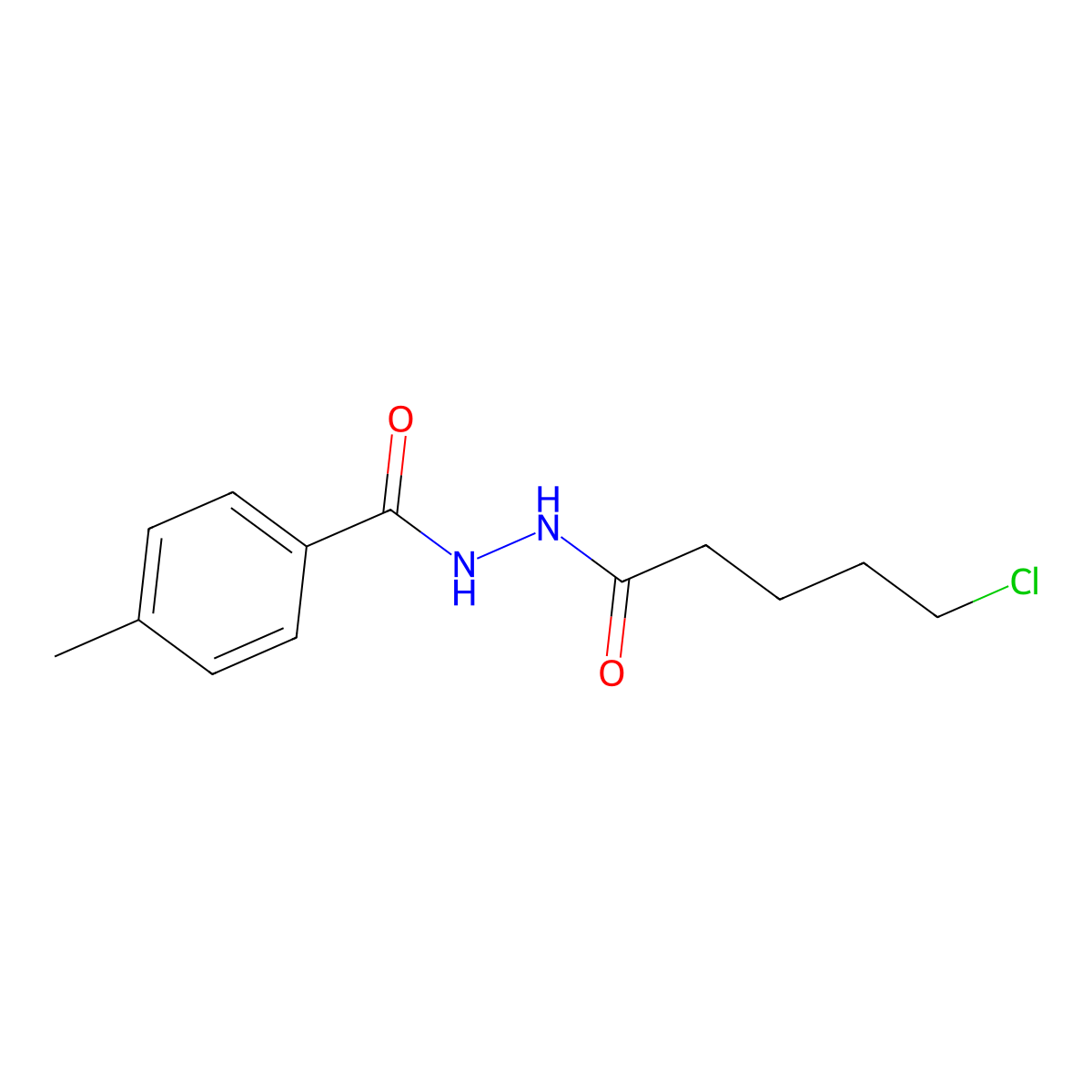 N'-(5-chloropentanoyl)-4-methylbenzohydrazide molecular structure, CAS 1823184-00-4