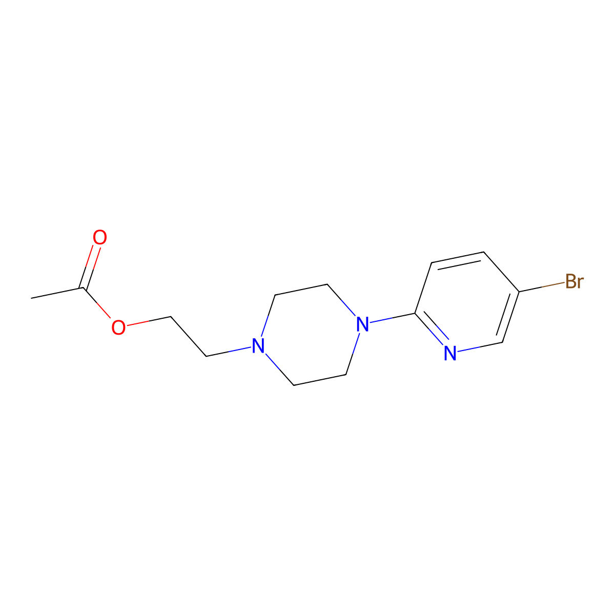 2-[4-(5-Bromopyridin-2-yl)piperazin-1-yl]ethyl acetate molecular structure, CAS 1823184-03-7