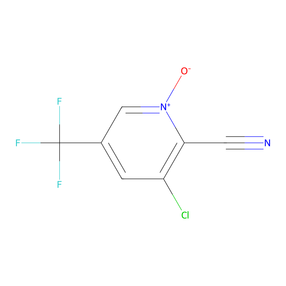 3-Chloro-2-cyano-5-(trifluoromethyl)pyridine 1-oxide molecular structure, CAS 1823184-13-9