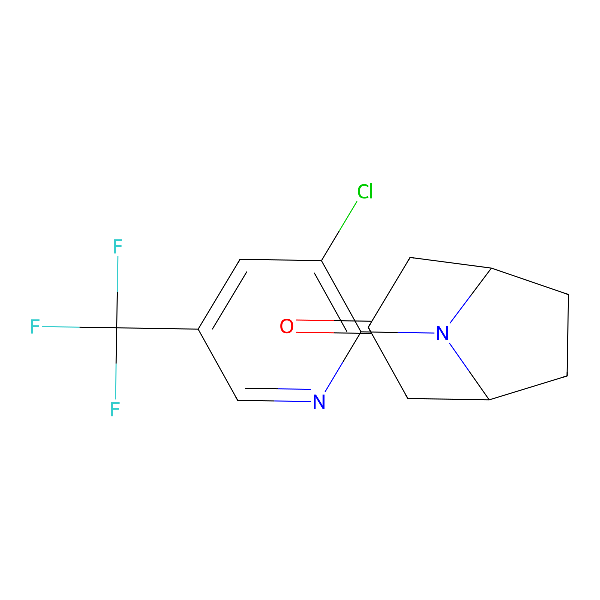 8-(3-Chloro-5-(trifluoromethyl)pyridin-2-yl)-8-azabicyclo[3.2.1]octan-3-one molecular structure, CAS 1823184-22-0