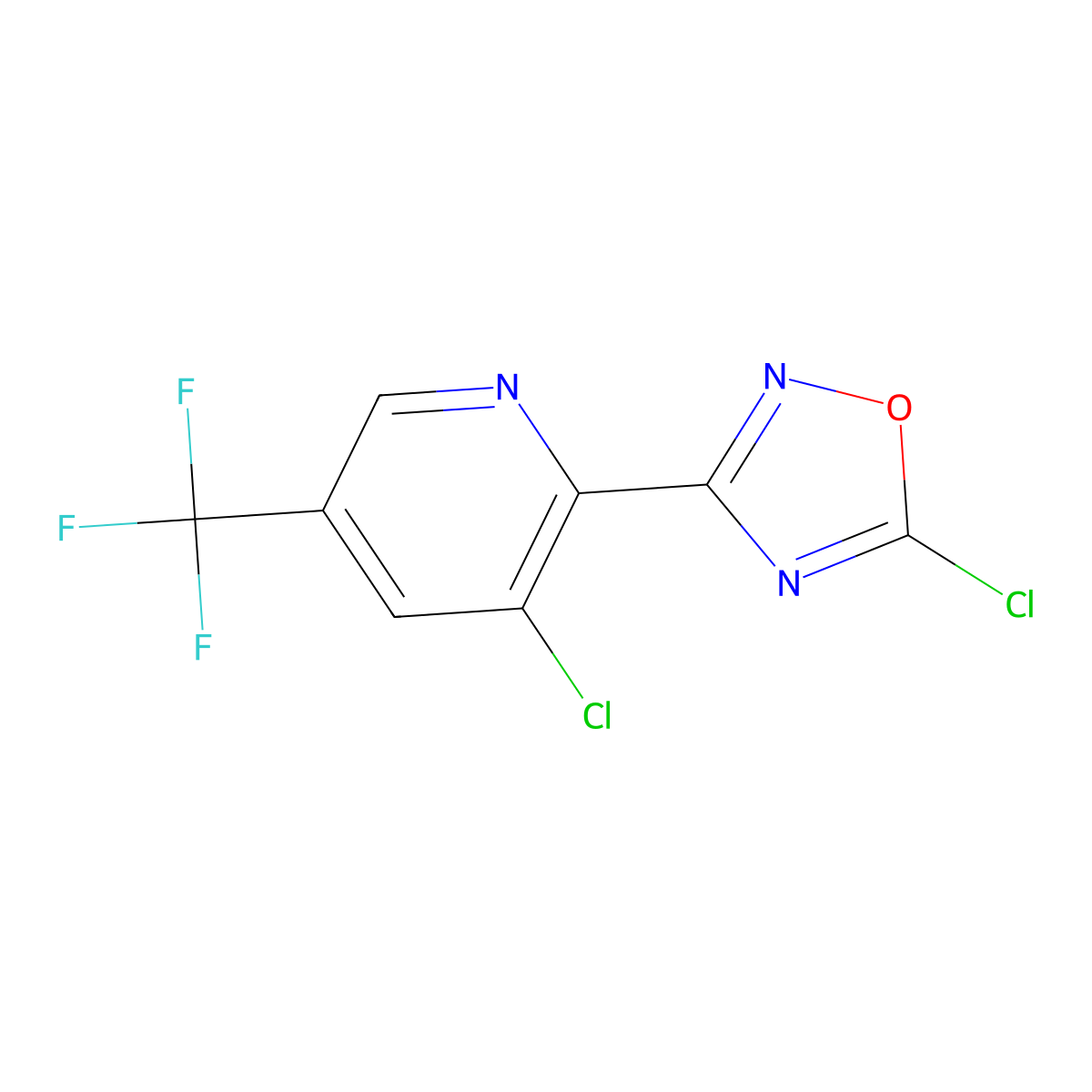 5-Chloro-3-(3-chloro-5-(trifluoromethyl)pyridin-2-yl)-1,2,4-oxadiazole molecular structure, CAS 1823184-23-1