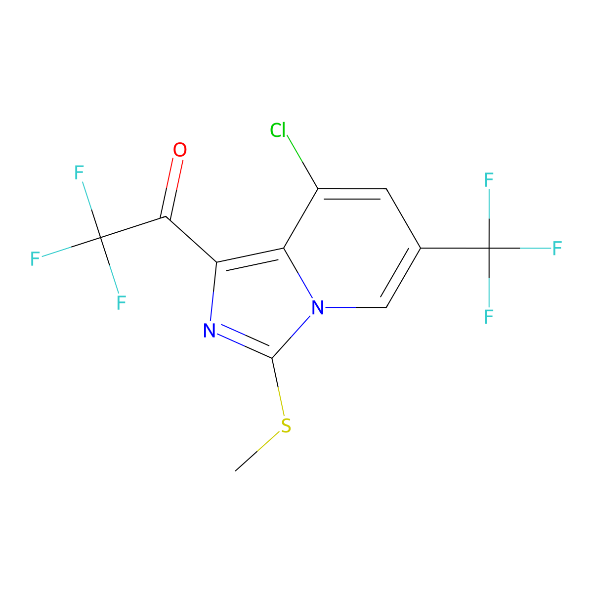 1-(8-Chloro-3-(methylthio)-6-(trifluoromethyl)imidazo[1,5-a]pyridin-1-yl)-2,2,2-trifluoroethanone molecular structure, CAS 1823184-43-5