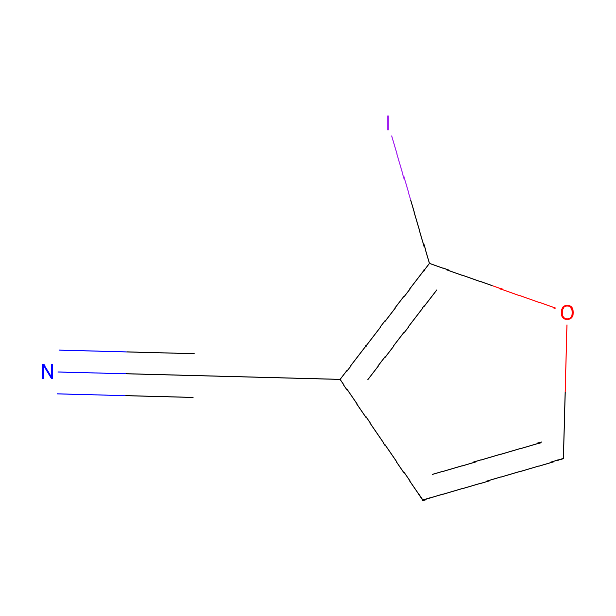 2-Iodofuran-3-carbonitrile molecular structure, CAS 1823186-90-8