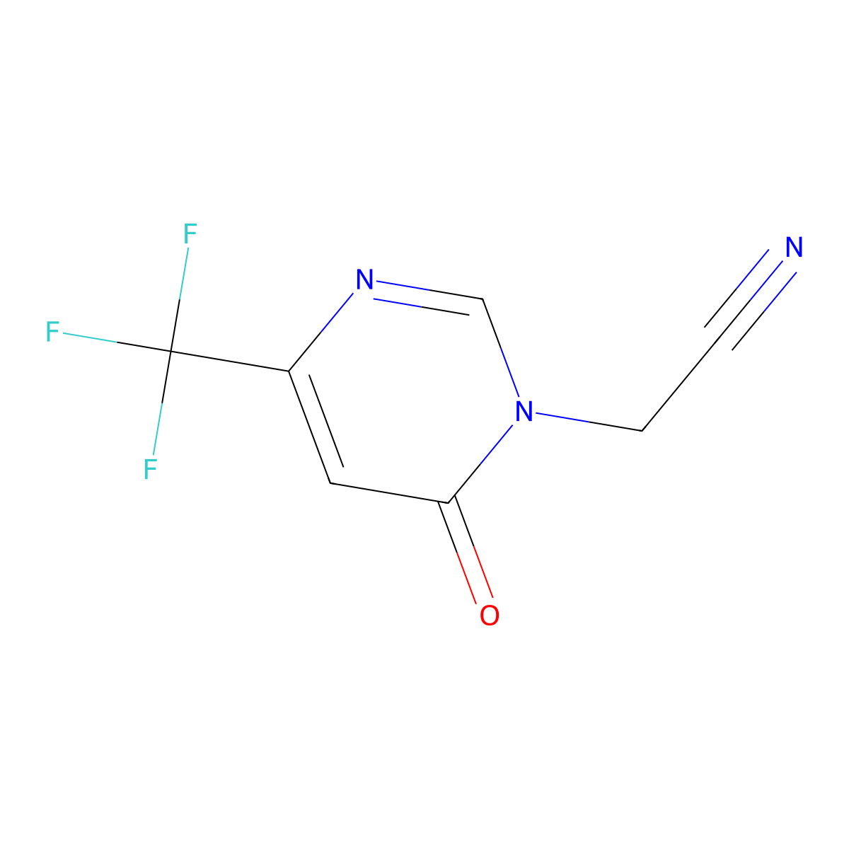 2-(6-oxo-4-(trifluoromethyl)pyrimidin-1(6H)-yl)acetonitrile molecular structure, CAS 1823188-13-1
