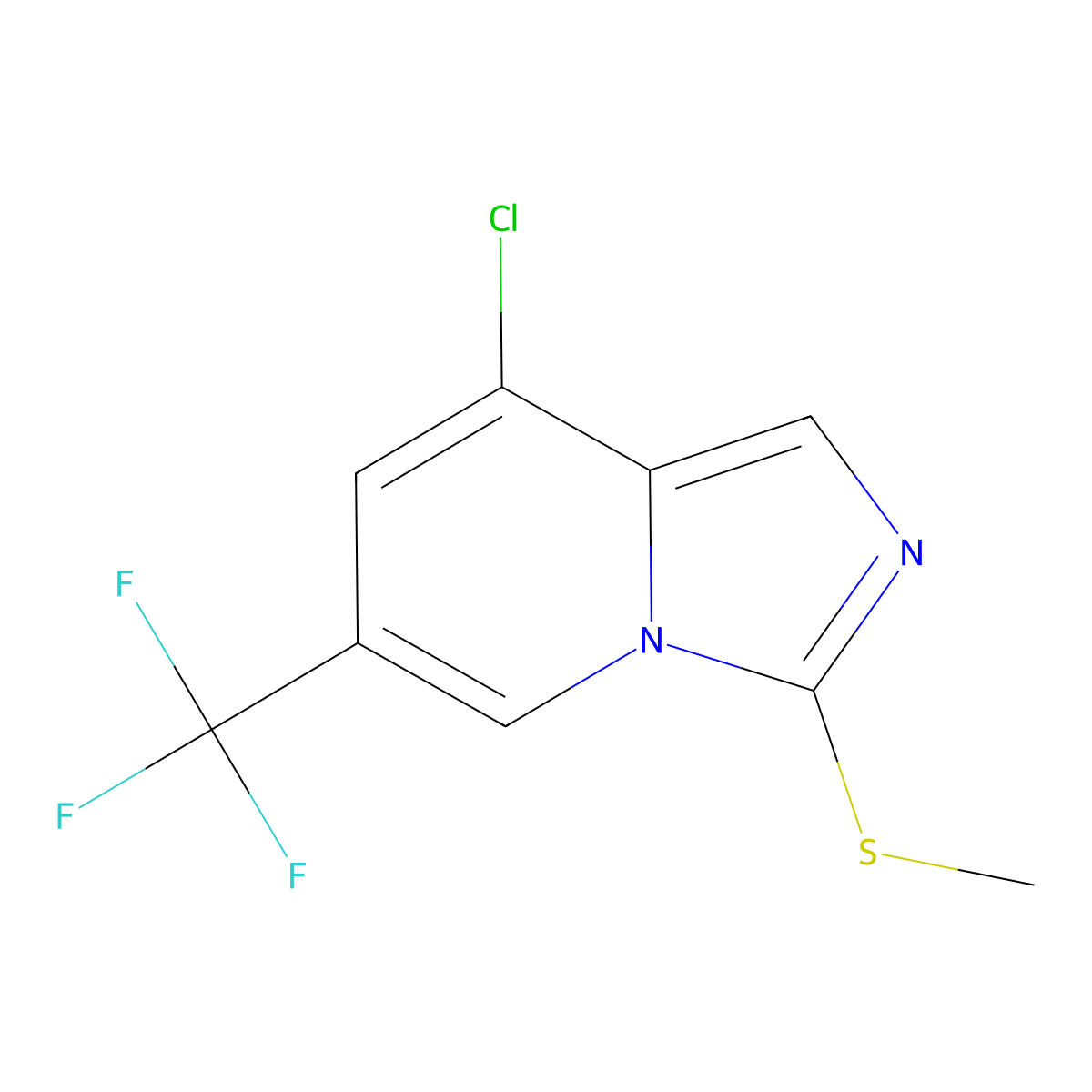 8-Chloro-3-(methylthio)-6-(trifluoromethyl)imidazo[1,5-a]pyridine molecular structure, CAS 1823188-26-6