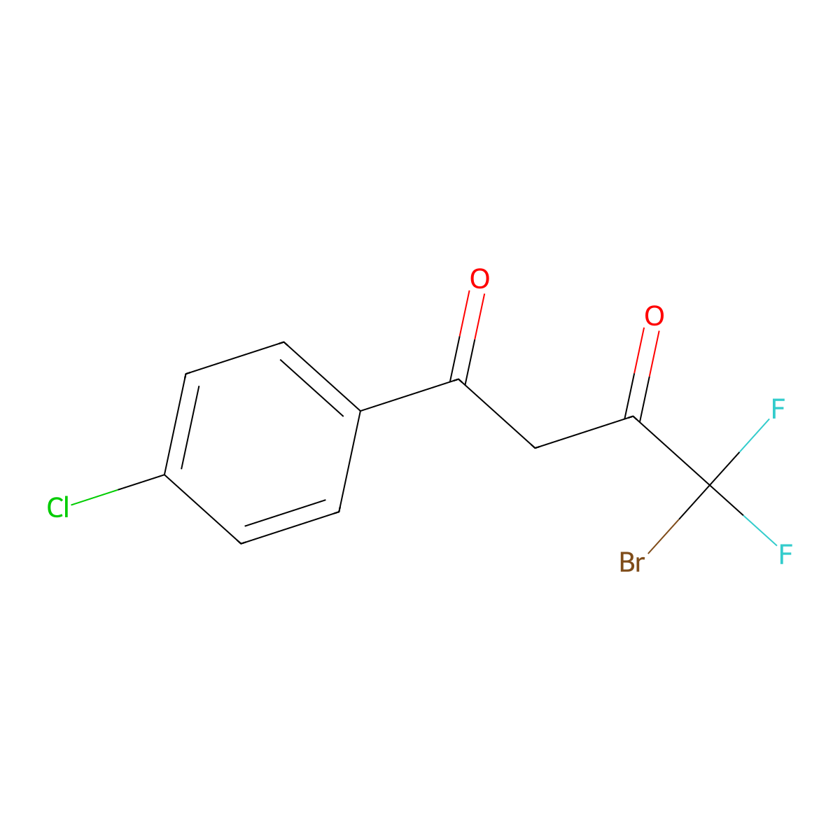 4-Bromo-1-(4-chlorophenyl)-4,4-difluorobutane-1,3-dione molecular structure, CAS 1823188-28-8