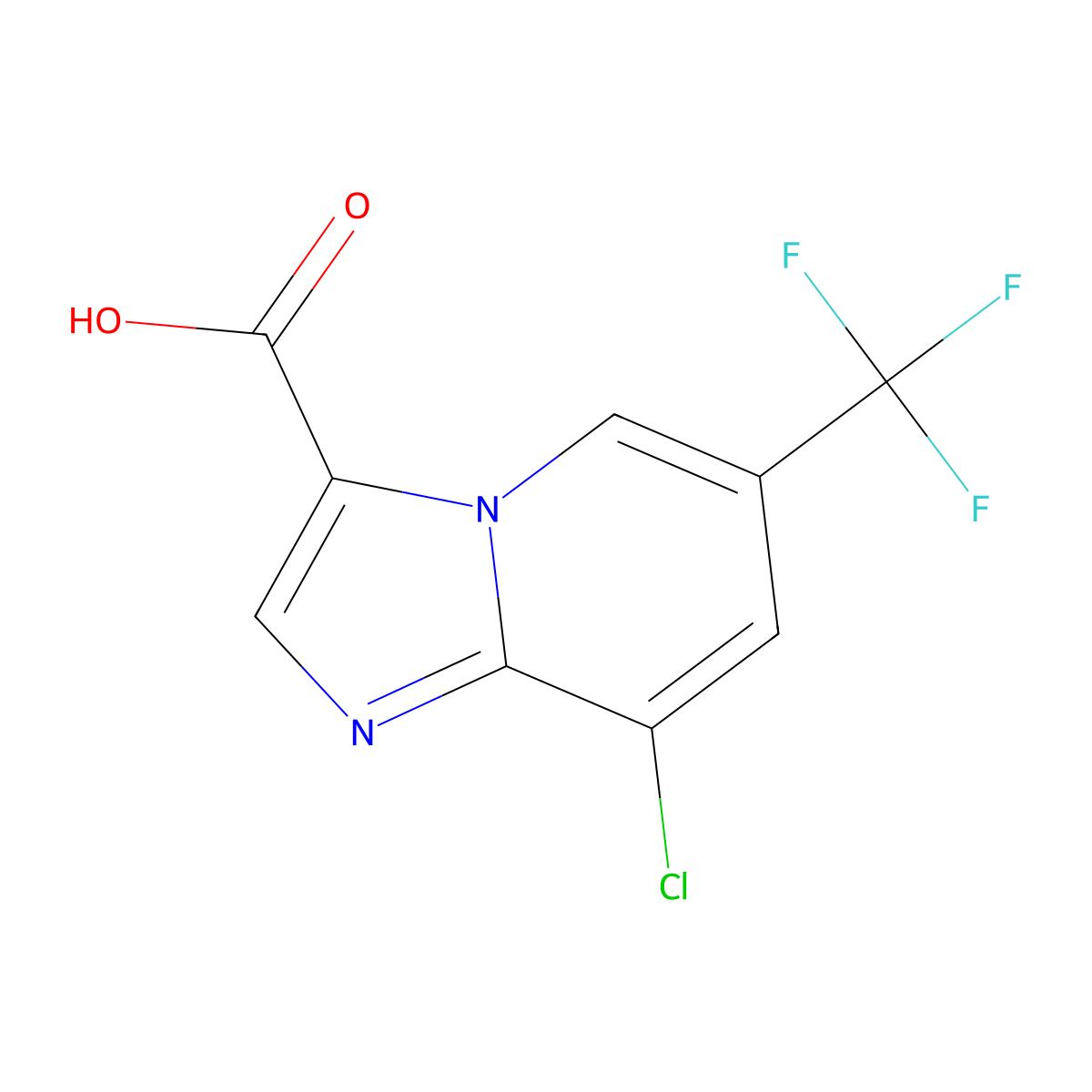 8-Chloro-6-(trifluoromethyl)imidazo[1,2-a]pyridine-3-carboxylic acid molecular structure, CAS 1823188-42-6