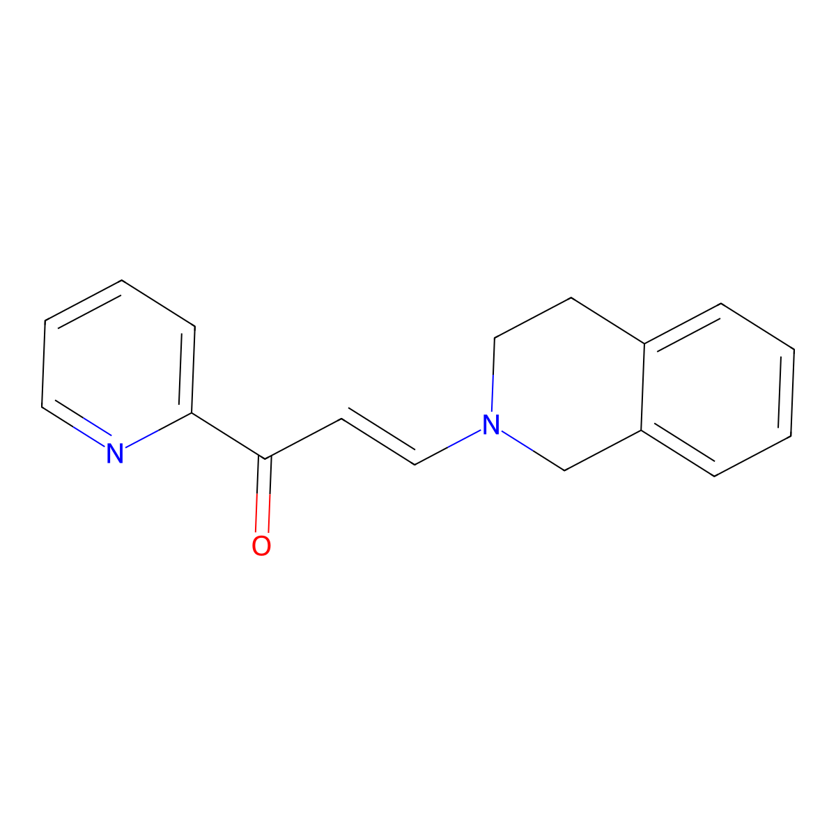 (2E)-1-(pyridin-2-yl)-3-(1,2,3,4-tetrahydroisoquinolin-2-yl)prop-2-en-1-one molecular structure, CAS 1823194-78-0