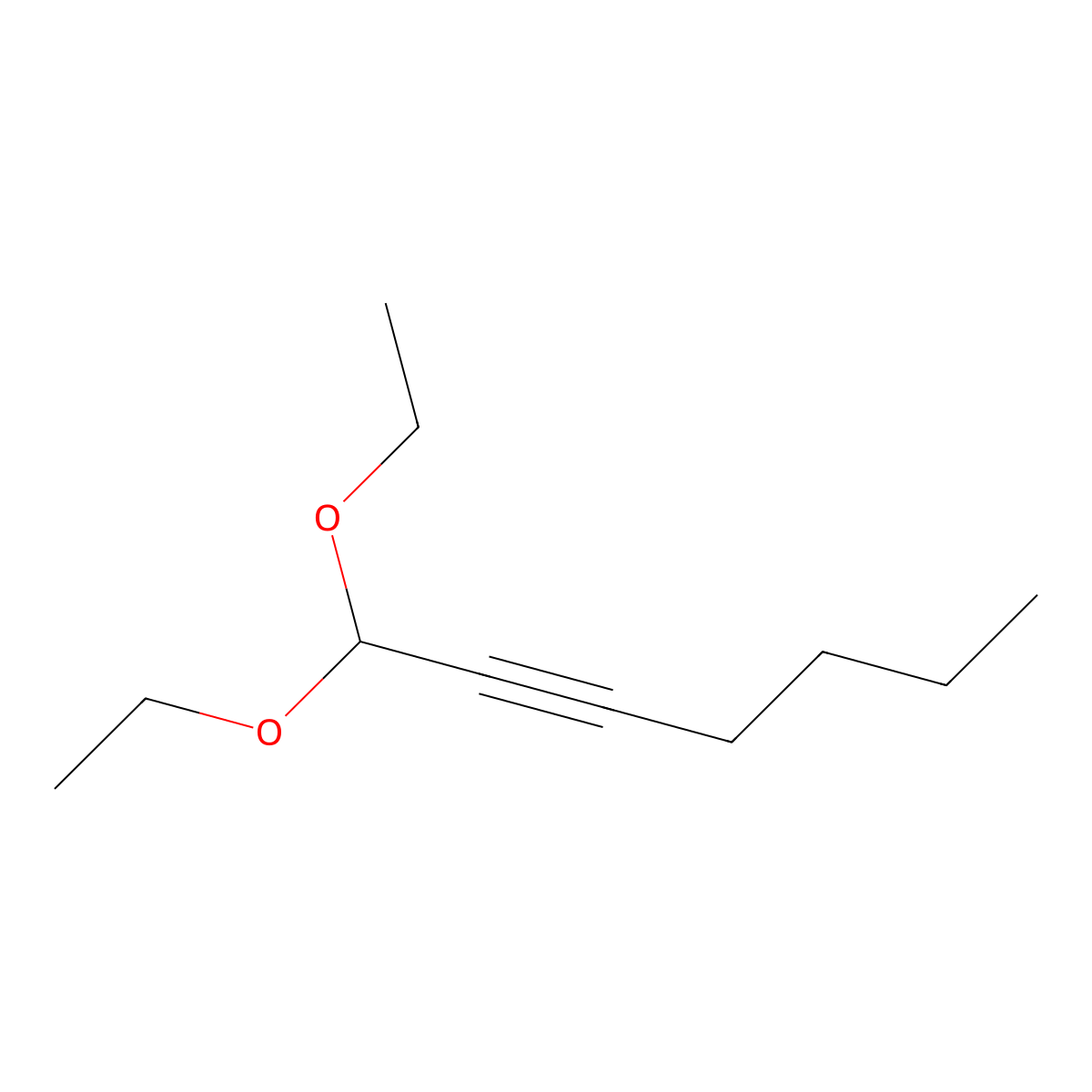 2-Heptyn-1-al-diethyl acetal molecular structure, CAS 18232-30-9