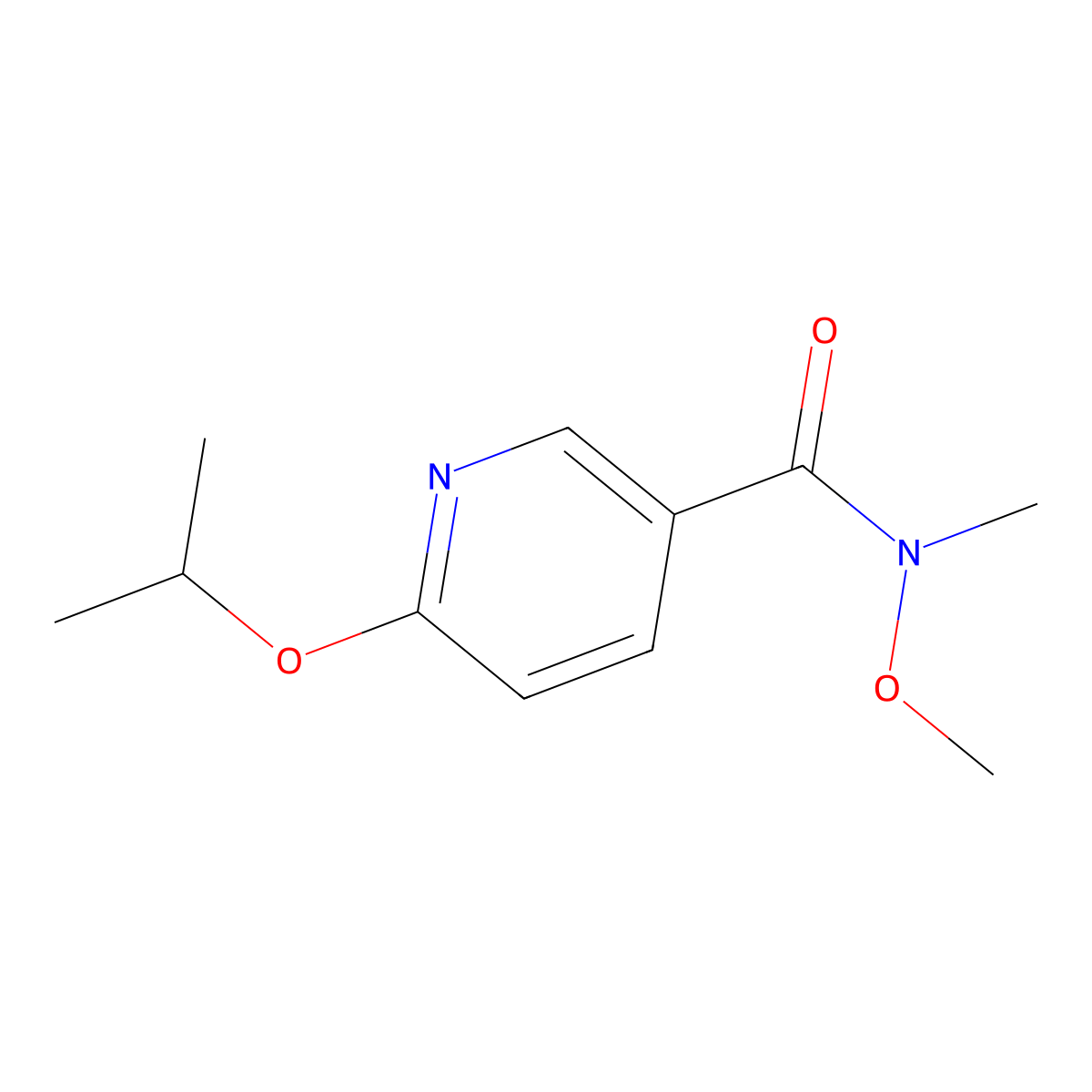 6-isopropoxy-N-methoxy-N-methylnicotinamide molecular structure, CAS 1823223-34-2
