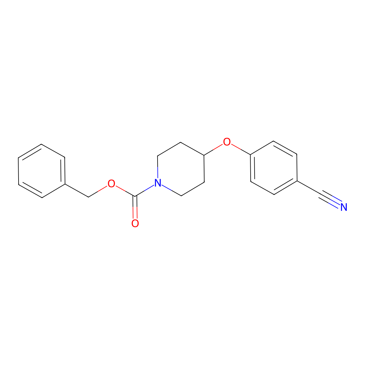 Benzyl 4-(4-cyanophenoxy)piperidine-1-carboxylate molecular structure, CAS 1823224-01-6