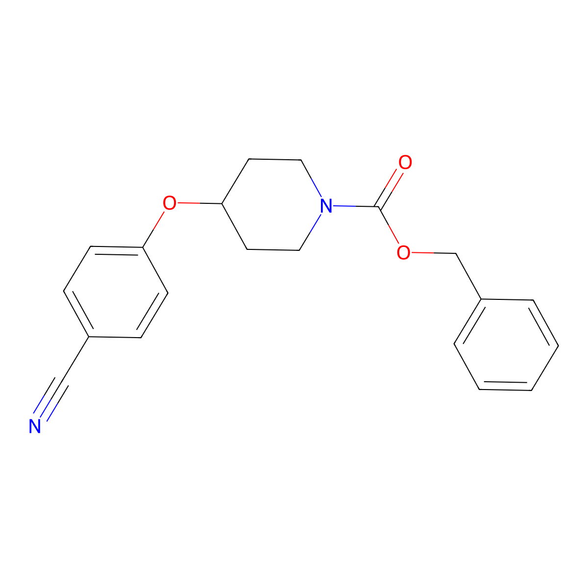 Benzyl 4-(4-cyanophenoxy)piperidine-1-carboxylate molecular structure, CAS 1823224-01-6