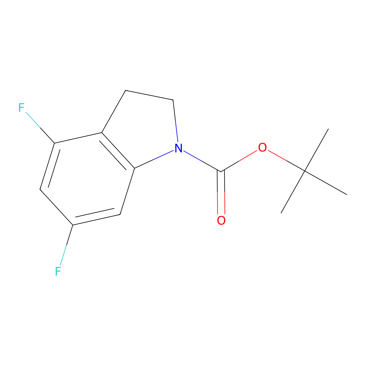 tert-Butyl 4,6-difluoroindoline-1-carboxylate molecular structure, CAS 1823224-27-6