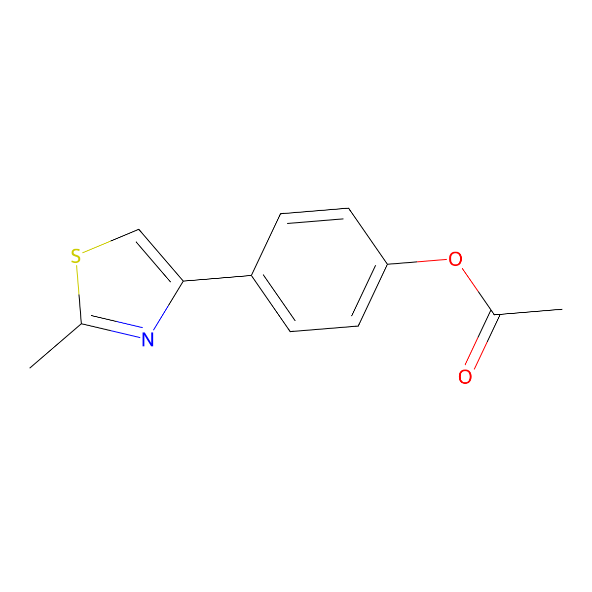 2-Methyl-4-(4-acetoxyphenyl)thiazole molecular structure, CAS 1823224-79-8