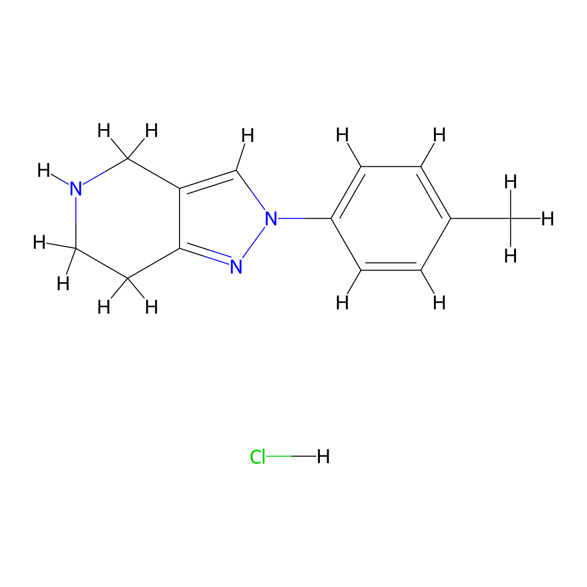 2-(p-Tolyl)-4,5,6,7-tetrahydro-2H-pyrazolo[4,3-c]pyridine hydrochloride molecular structure, CAS 1823225-82-6