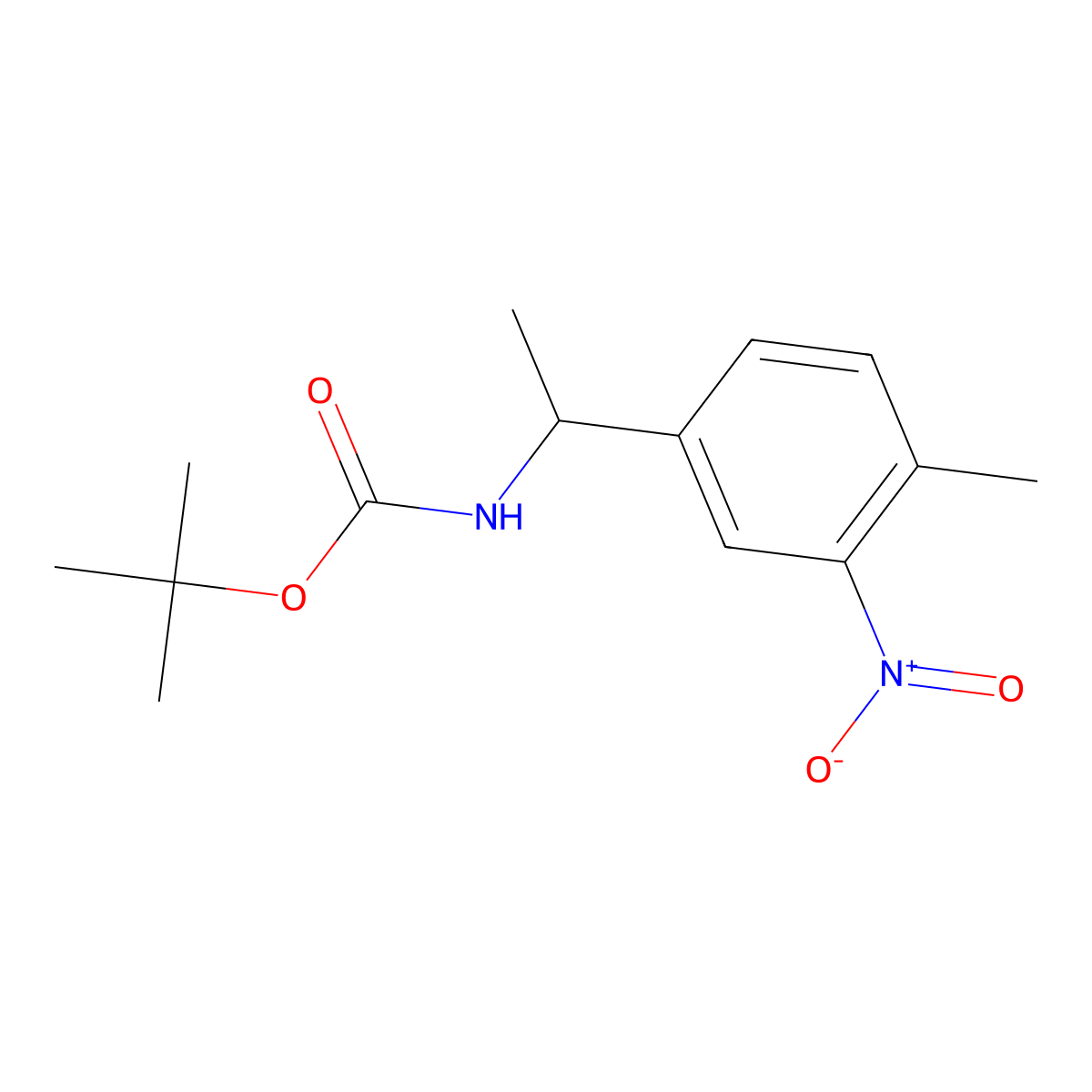 tert-butyl N-[1-(4-methyl-3-nitrophenyl)ethyl]carbamate molecular structure, CAS 1823225-85-9