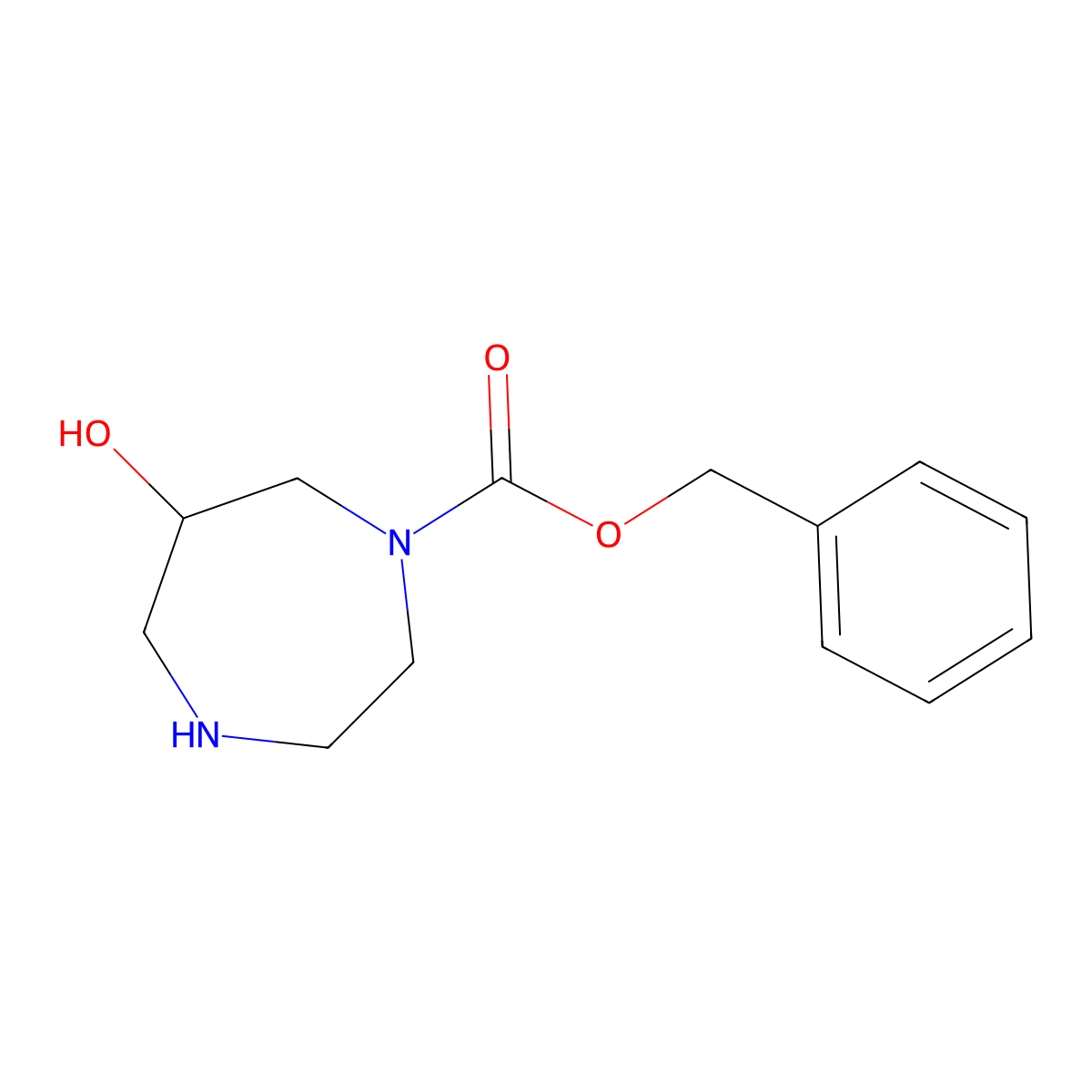 6-Hydroxy-[1,4]diazepane-1-carboxylic acid benzyl ester molecular structure, CAS 1823225-88-2