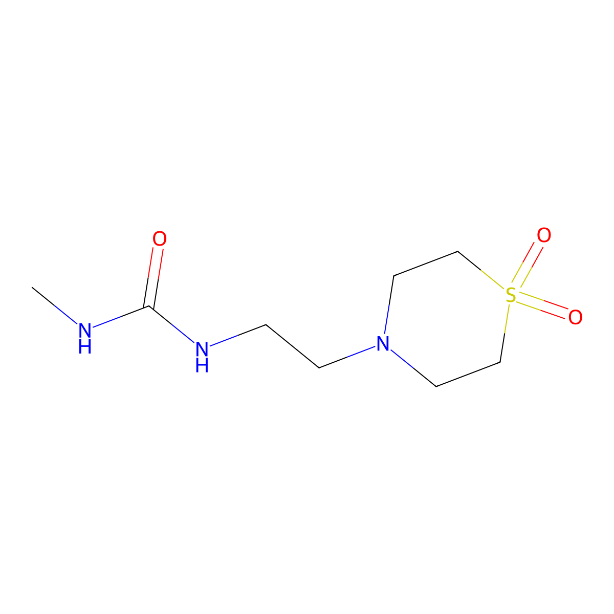 1-[2-(1,1-Dioxo-1lambda6-thiomorpholin-4-yl)ethyl]-3-methylurea molecular structure, CAS 1823227-10-6