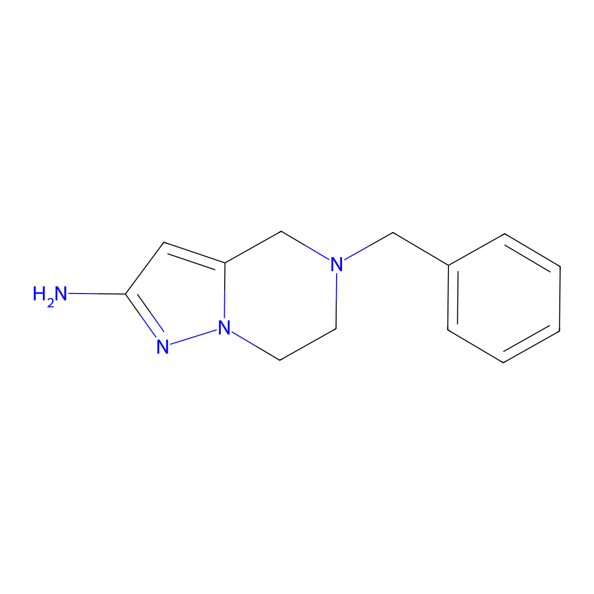 5-benzyl-4H,5H,6H,7H-pyrazolo[1,5-a]pyrazin-2-amine molecular structure, CAS 1823227-35-5