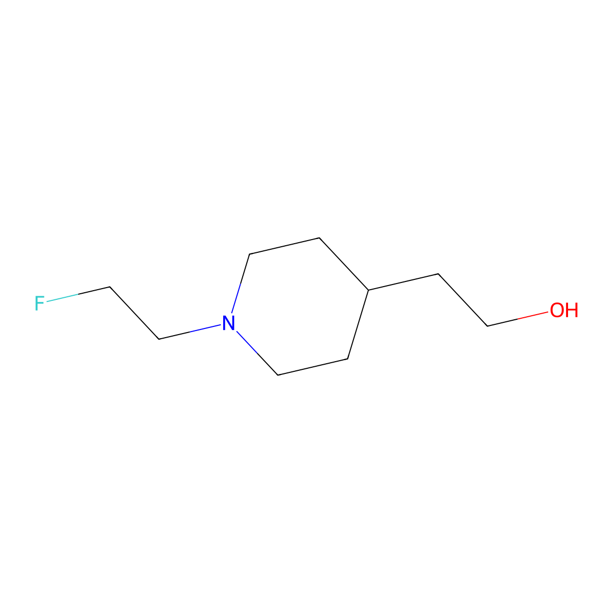 2-[1-(2-Fluoroethyl)piperidin-4-yl]ethan-1-ol molecular structure, CAS 1823227-90-2