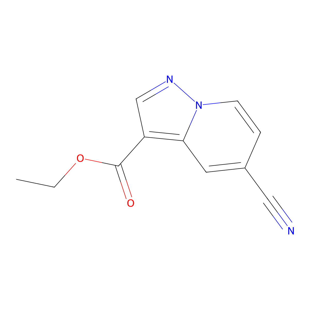 Ethyl 5-cyanopyrazolo(1,5-a)pyridine-3-carboxylate molecular structure, CAS 1823228-03-0