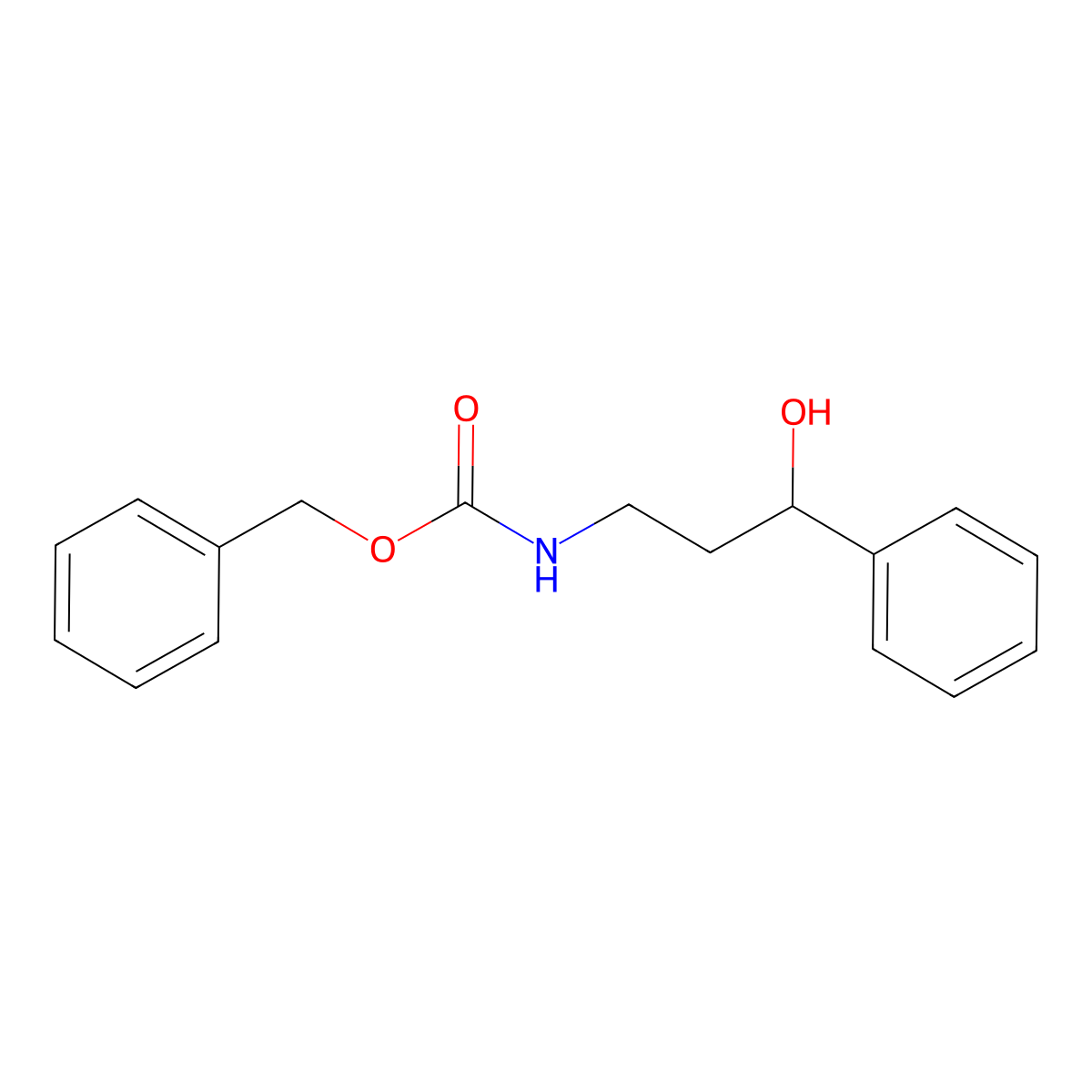 Benzyl 3-hydroxy-3-phenylpropylcarbamate molecular structure, CAS 1823228-28-9
