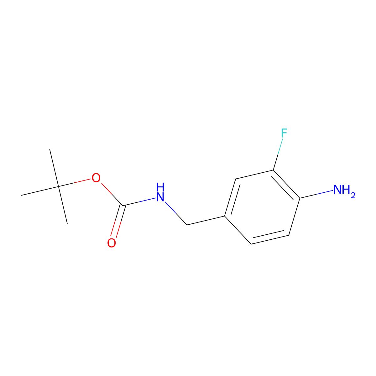 (4-Amino-3-fluoro-benzyl)-carbamic acid tert-butyl ester molecular structure, CAS 1823228-30-3