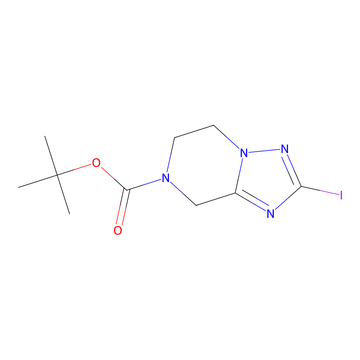 Tert-butyl 2-iodo-5,6-dihydro-[1,2,4]triazolo[1,5-a]pyrazine-7(8h)-carboxylate molecular structure, CAS 1823228-88-1