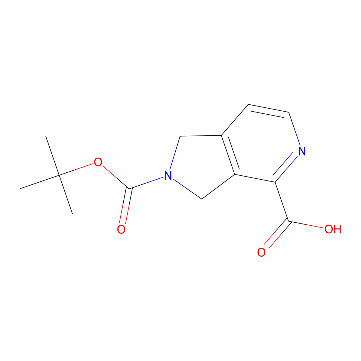 2-[(tert-butoxy)carbonyl]-1H,2H,3H-pyrrolo[3,4-c]pyridine-4-carboxylic acid molecular structure, CAS 1823229-31-7
