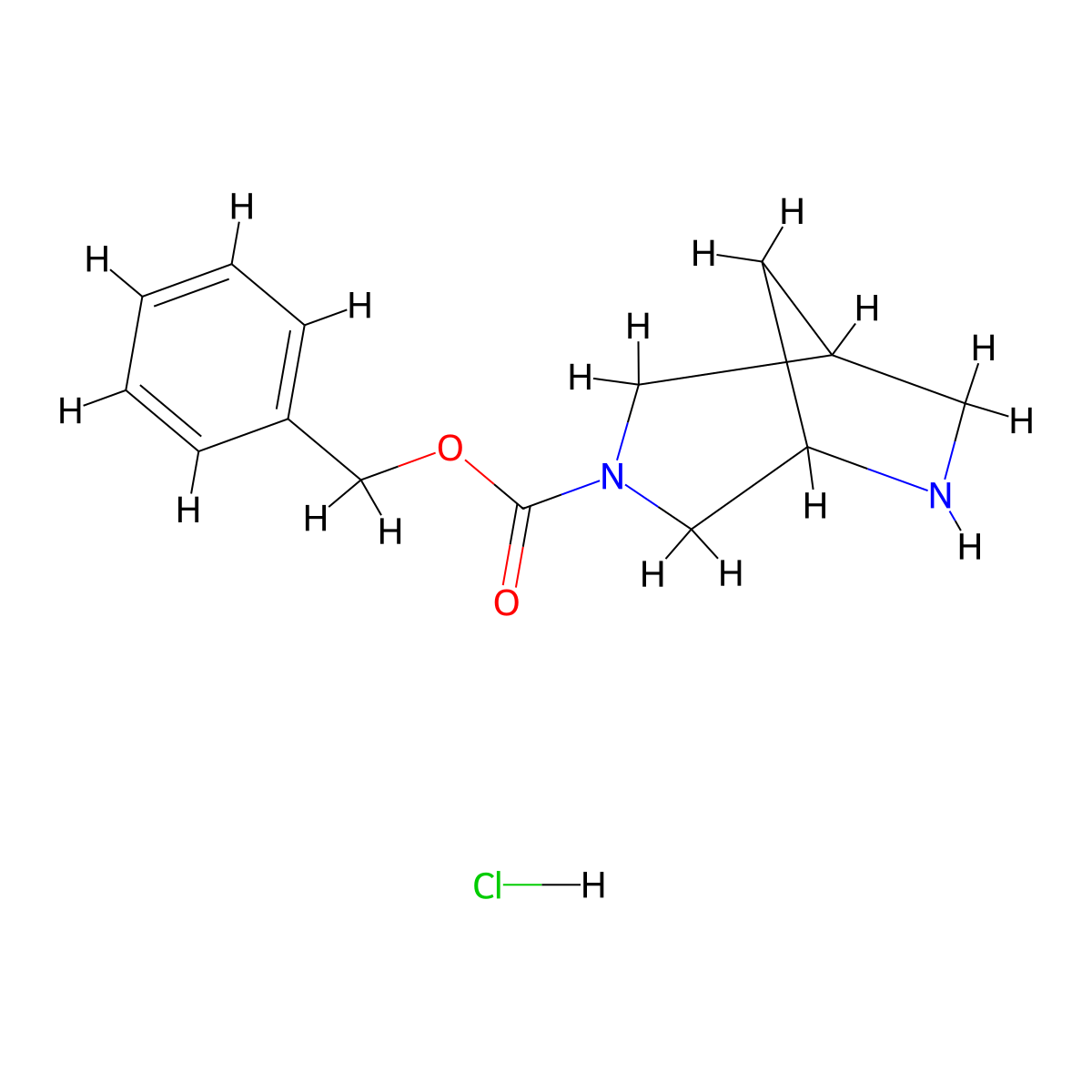 Benzyl 3,6-diazabicyclo[3.2.1]octane-3-carboxylate hydrochloride molecular structure, CAS 1823229-56-6