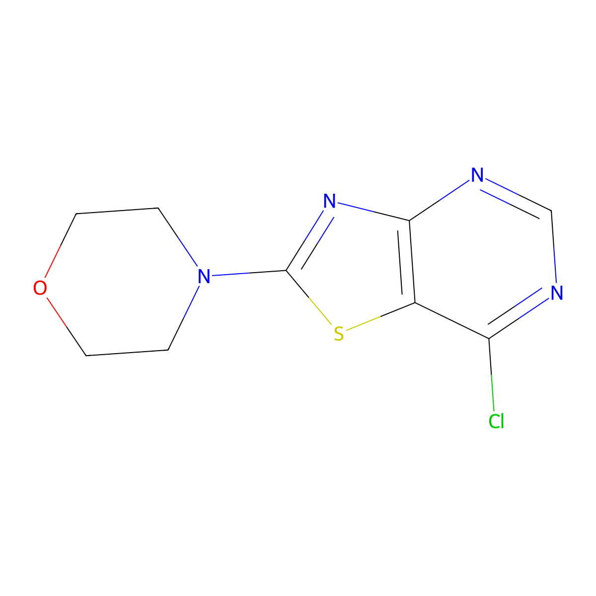 4-(7-Chloro-(1,3)thiazolo(4,5-d)pyrimidin-2-yl)morpholine molecular structure, CAS 1823229-87-3