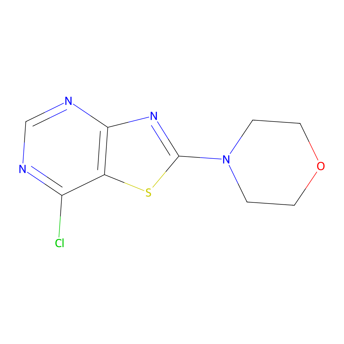 4-(7-Chloro-(1,3)thiazolo(4,5-d)pyrimidin-2-yl)morpholine molecular structure, CAS 1823229-87-3