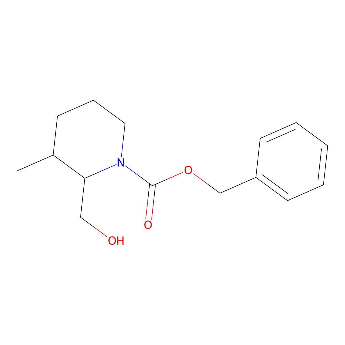 Benzyl 2-(hydroxymethyl)-3-methylpiperidine-1-carboxylate molecular structure, CAS 1823230-12-1