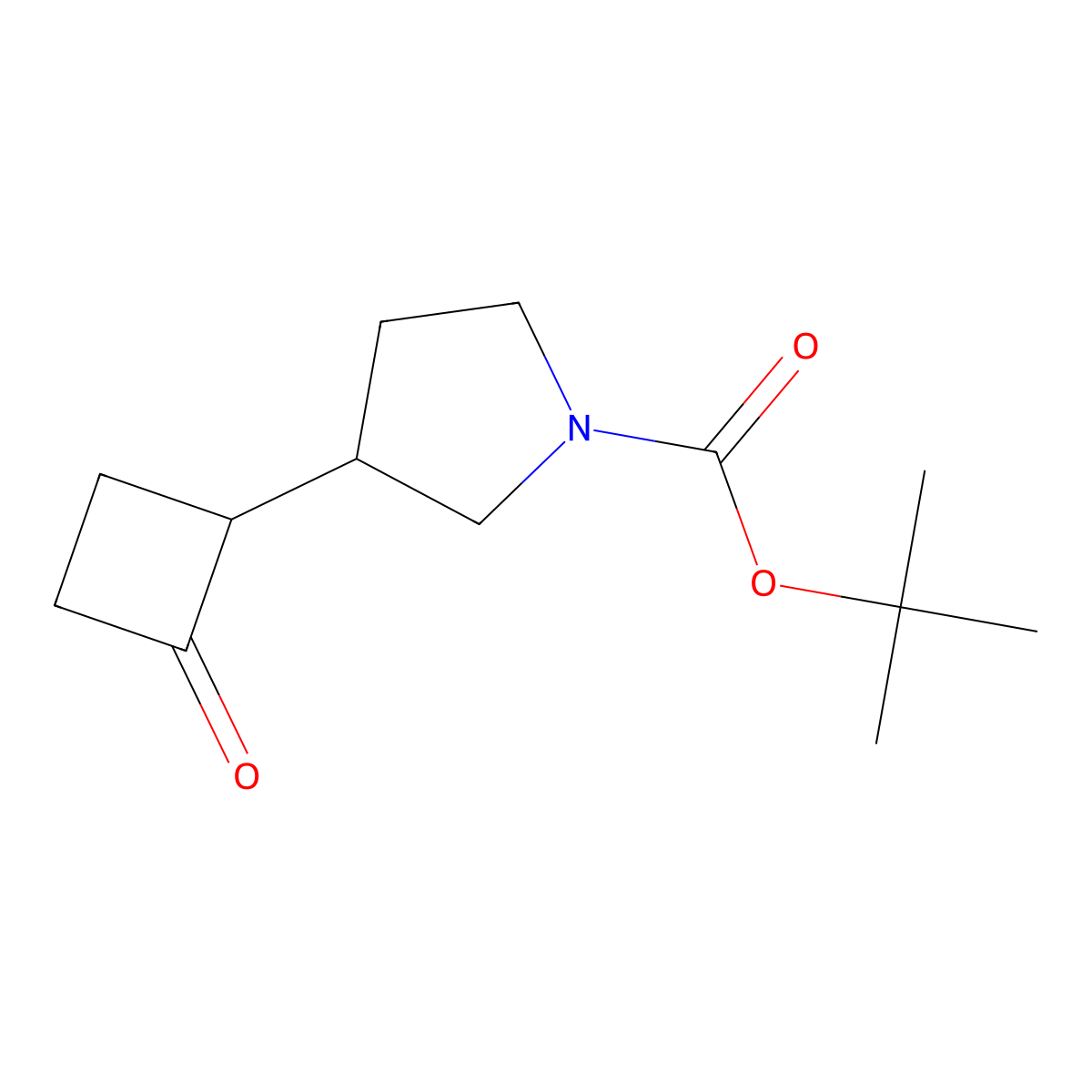 Tert-butyl 3-(2-oxocyclobutyl)pyrrolidine-1-carboxylate molecular structure, CAS 1823230-92-7