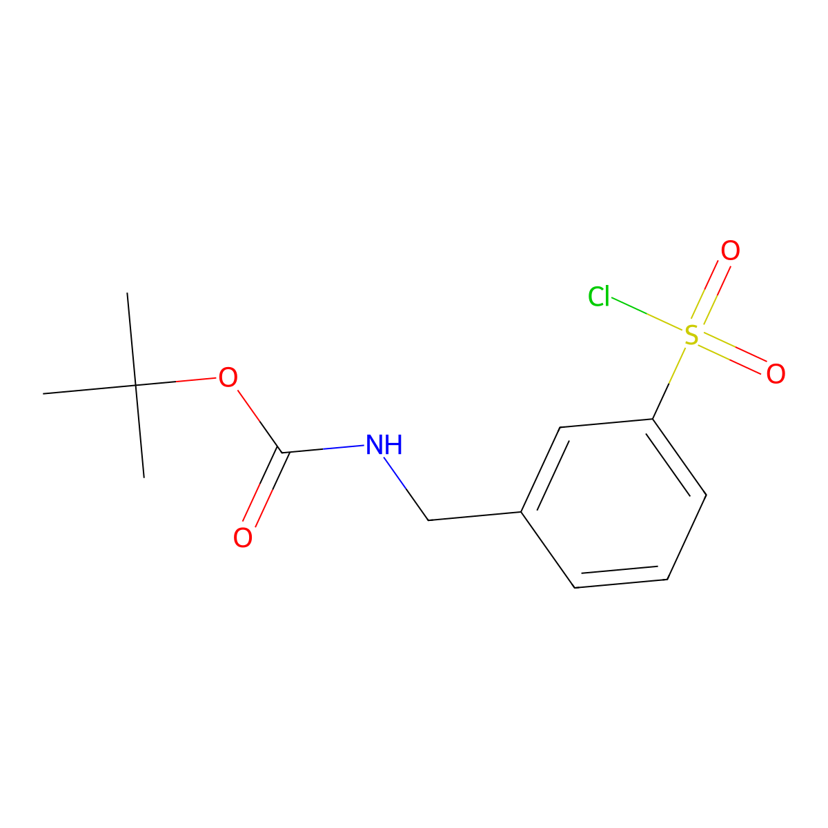 tert-butyl N-{[3-(chlorosulfonyl)phenyl]methyl}carbamate molecular structure, CAS 1823231-31-7