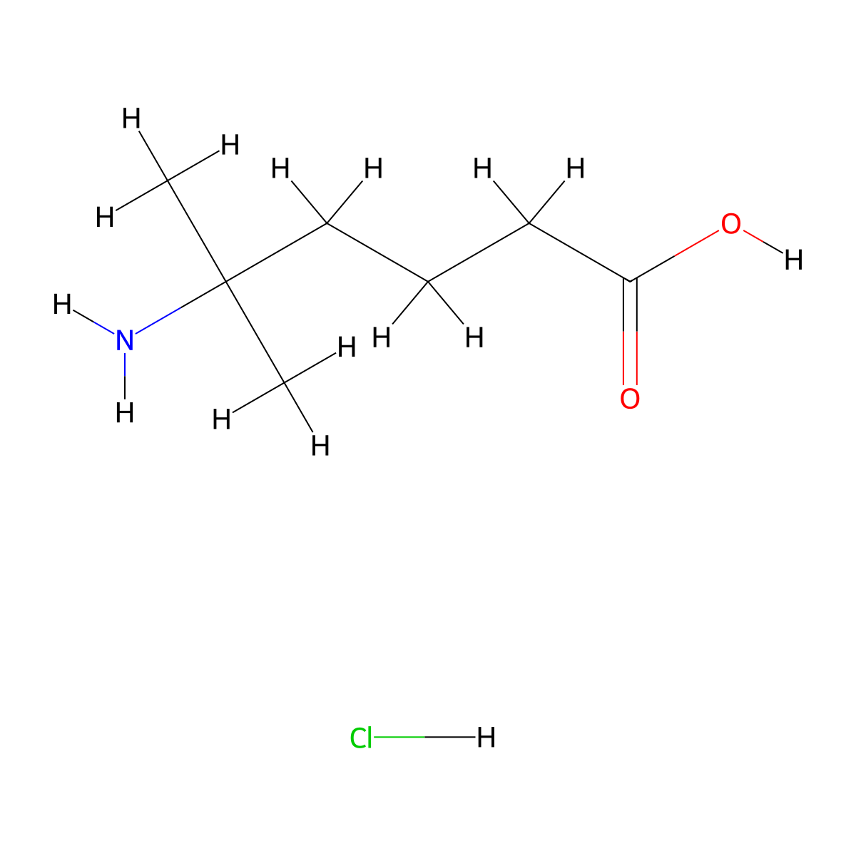 5-Amino-5-methylhexanoic acid hydrochloride molecular structure, CAS 1823231-46-4