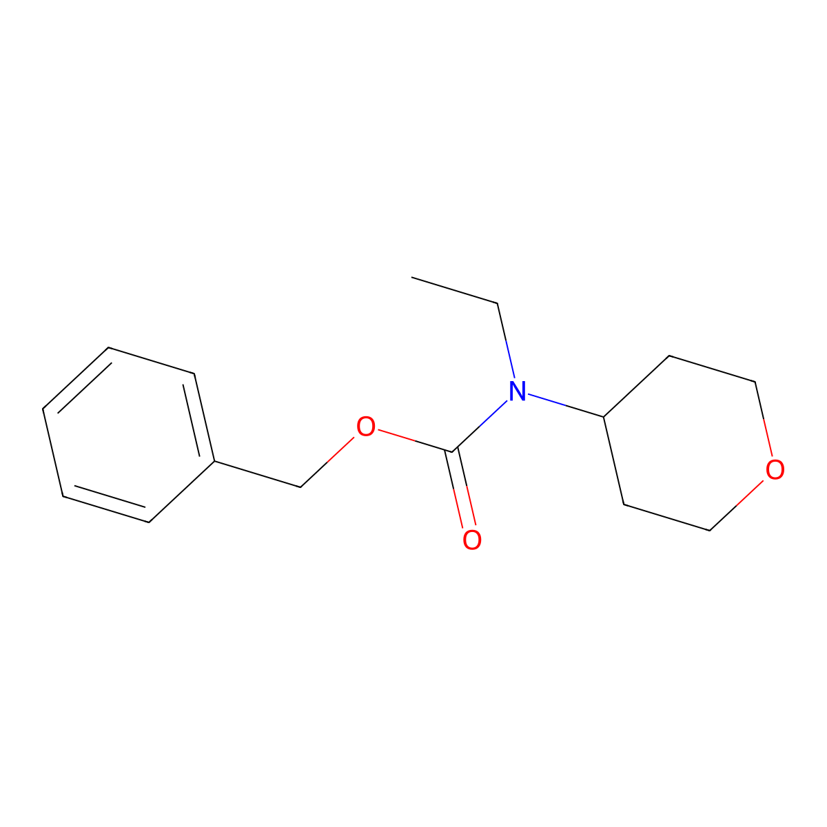 Benzyl ethyl(tetrahydro-2H-pyran-4-yl)carbamate molecular structure, CAS 1823231-98-6