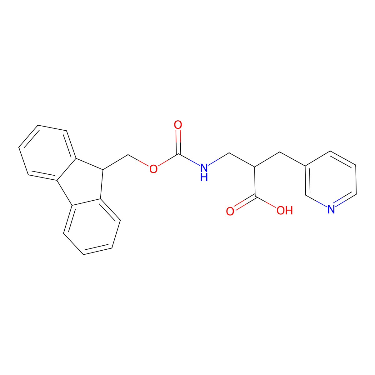 3-({[(9H-fluoren-9-yl)methoxy]carbonyl}amino)-2-[(pyridin-3-yl)methyl]propanoic acid molecular structure, CAS 1823232-33-2