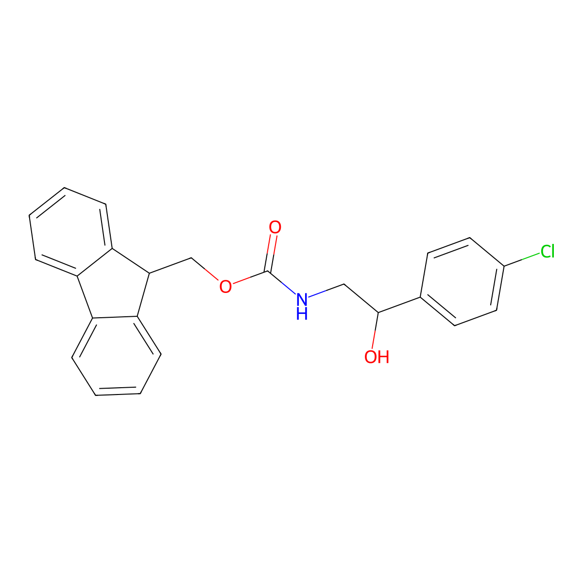 (9H-fluoren-9-yl)methyl N-[2-(4-chlorophenyl)-2-hydroxyethyl]carbamate molecular structure, CAS 1823232-47-8