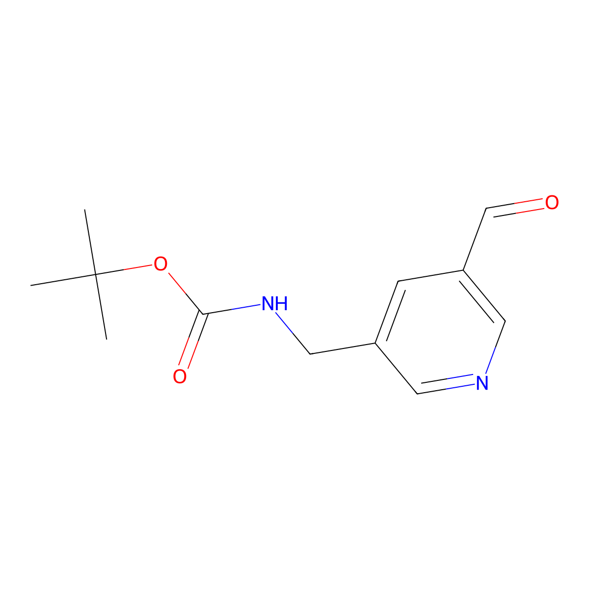 tert-Butyl ((5-formylpyridin-3-yl)methyl)carbamate molecular structure, CAS 1823232-51-4