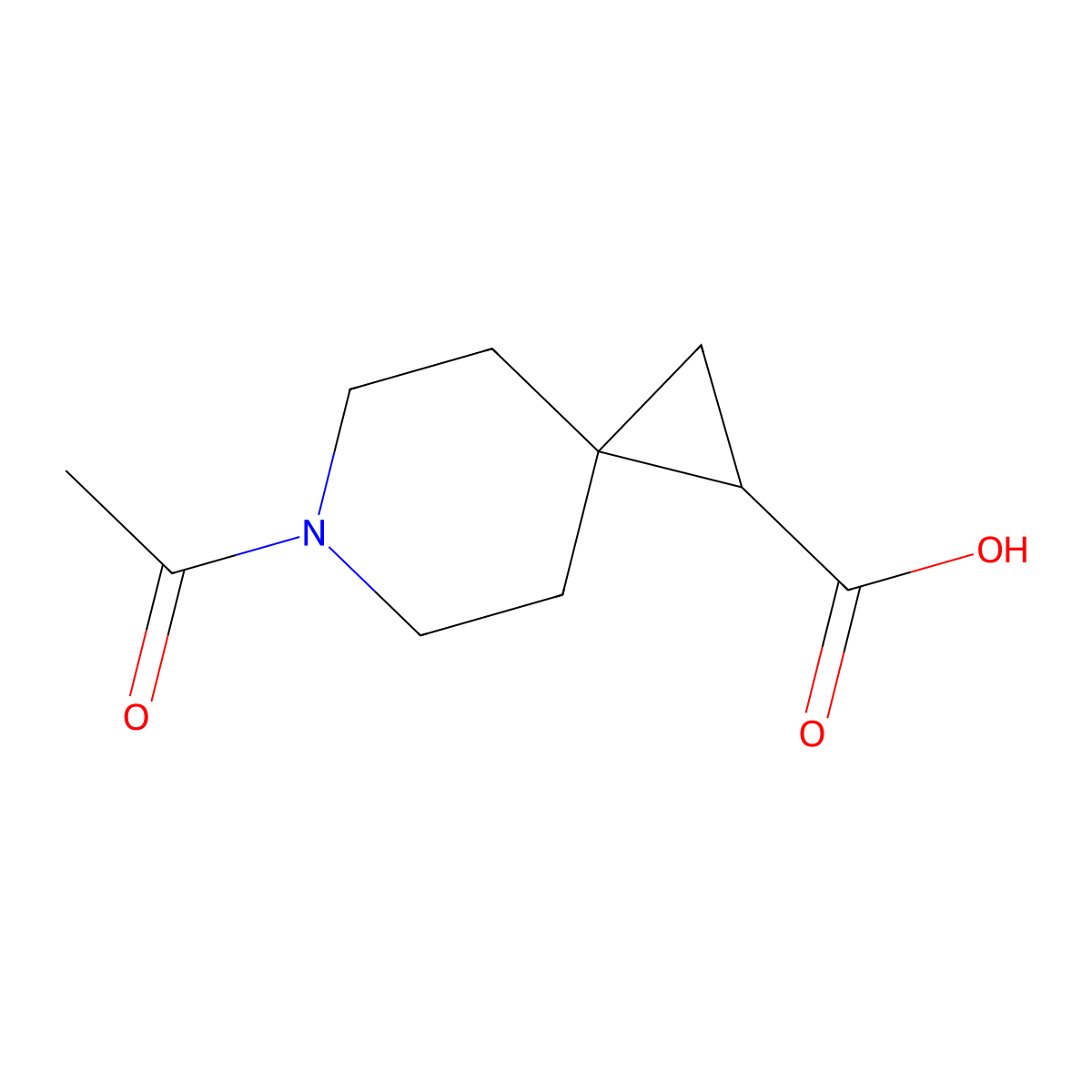 6-Acetyl-6-azaspiro[2.5]octane-1-carboxylic acid molecular structure, CAS 1823233-41-5
