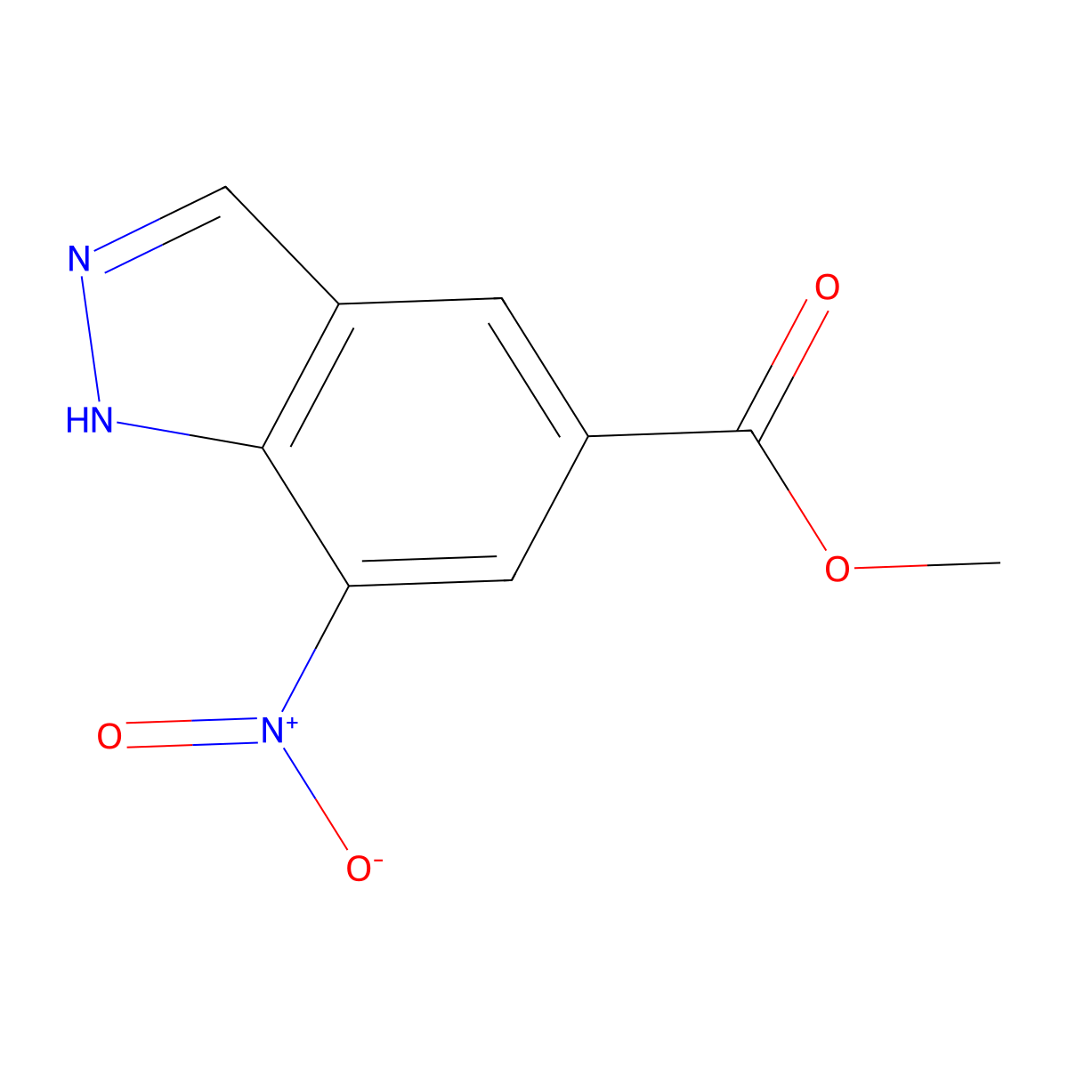 methyl 7-nitro-1H-indazole-5-carboxylate molecular structure, CAS 1823236-18-5