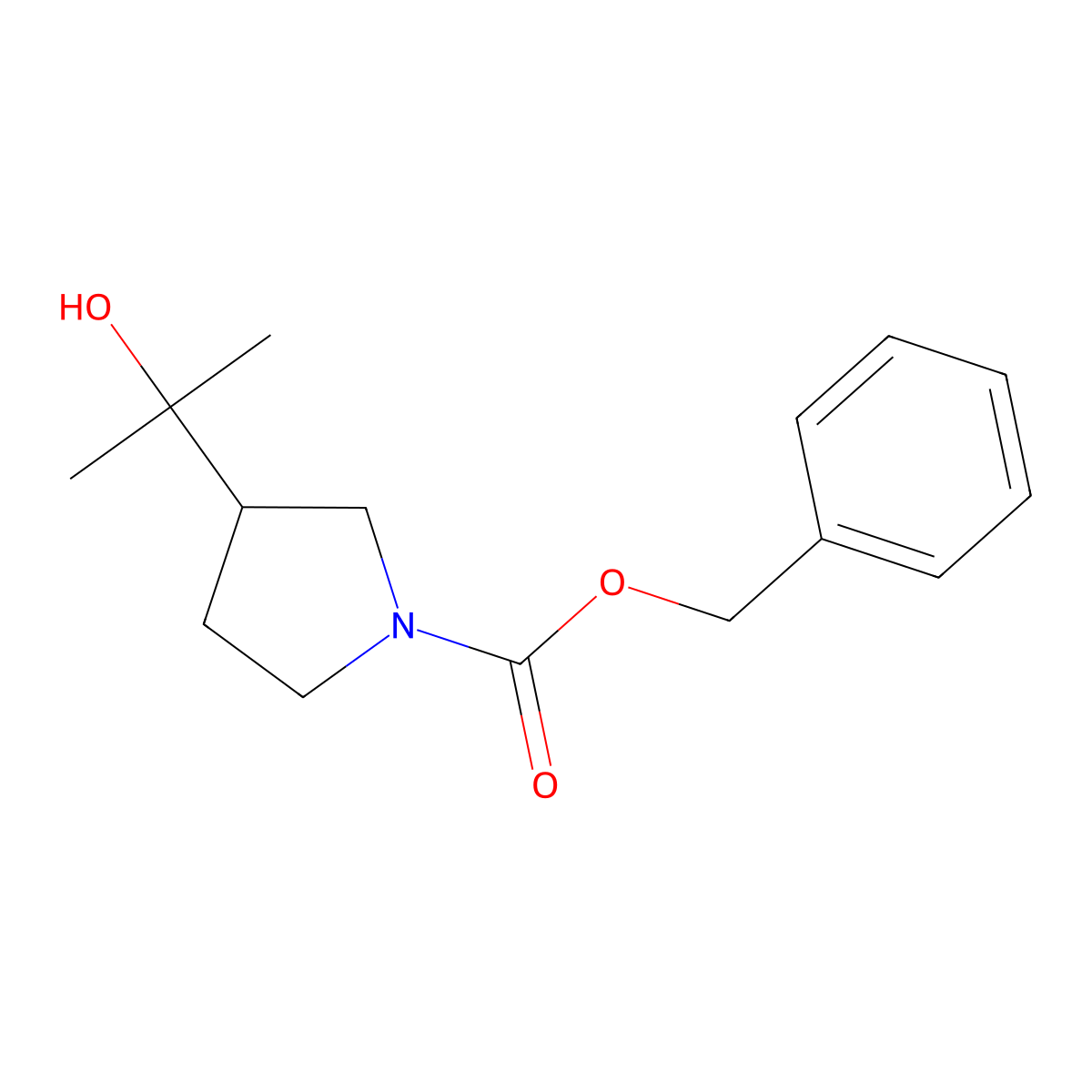 Benzyl 3-(2-hydroxypropan-2-YL)pyrrolidine-1-carboxylate molecular structure, CAS 1823236-70-9